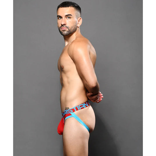 Andrew Christian CoolFlex Modal Brief Jock Strap Red Blue