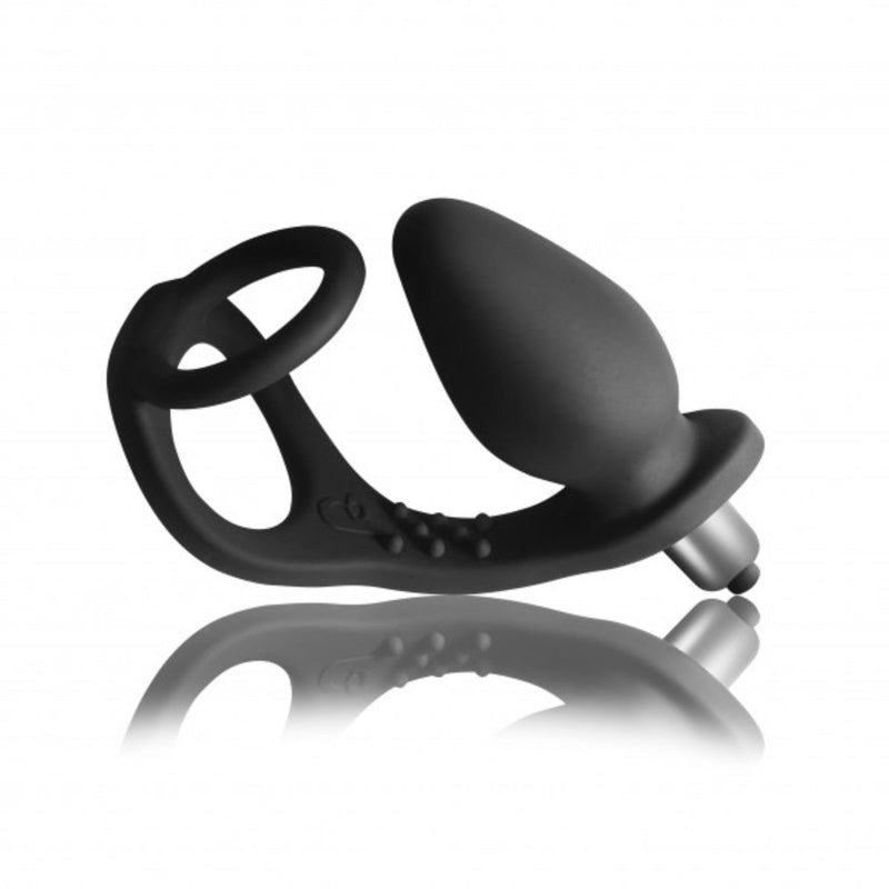 Load image into Gallery viewer, Rocks Off RO Zen Vibrating Butt Plug &amp; Cock Ring Black
