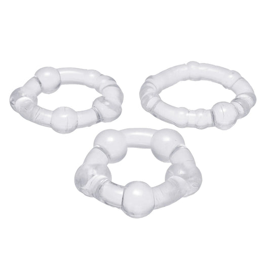 Trinity For Men Cock Ring 3 Pack TPR Clear