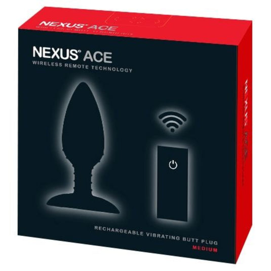 Nexus Ace Rechargeable Vibrating Butt Plug Black Medium