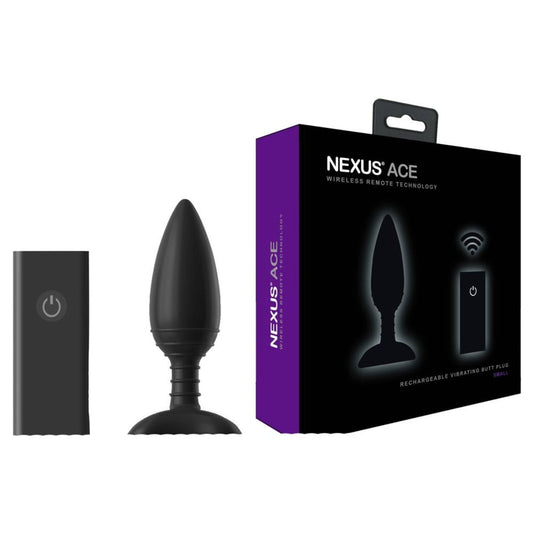 Nexus Ace Rechargeable Vibrating Butt Plug Black Small