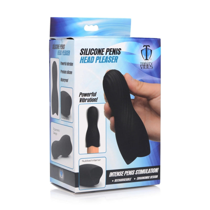 Load image into Gallery viewer, Trinity For Men Silicone Penis Head Pleaser Black
