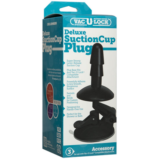 Vac-U-Lock Deluxe Suction Cup Plug Black