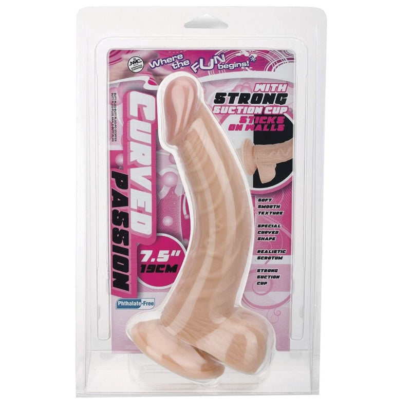 Load image into Gallery viewer, Nanma Curved Passion Suction Cup Dildo Pink 7.5 Inch
