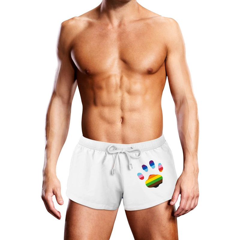 Load image into Gallery viewer, Prowler Swim Trunk White Oversized Paw White
