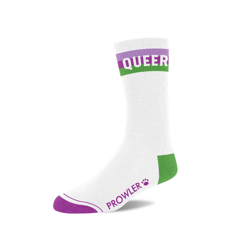 Load image into Gallery viewer, Prowler Queer Socks White Purple Green
