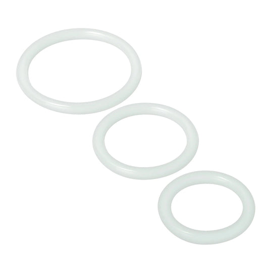 Trinity For Men Cock Ring 3 Pack Silicone Clear