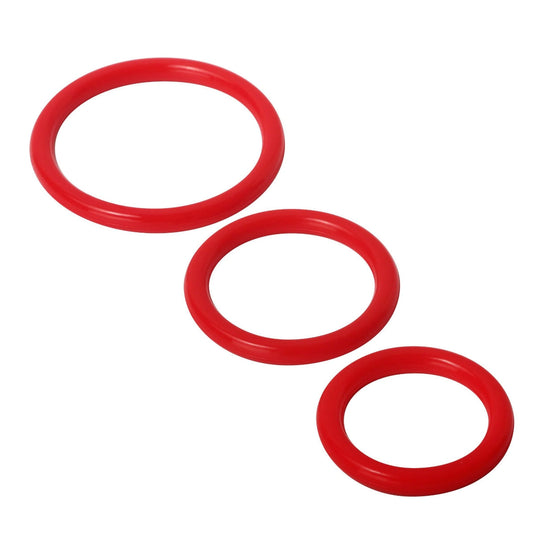 Trinity For Men Cock Ring 3 Pack Silicone Red
