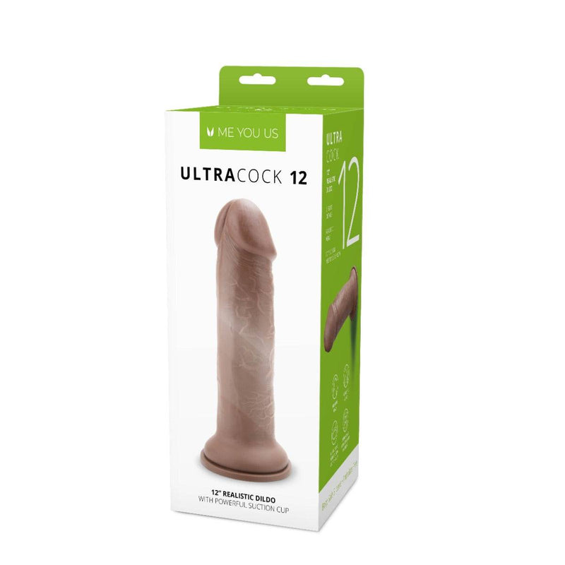 Load image into Gallery viewer, Front View Packaging - Me You Us Ultra Cock Caramel Realistic Dildo 12 Inch - Simply Pleasure
