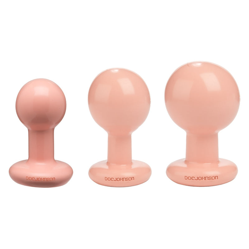 Load image into Gallery viewer, Doc Johnson The Classic Round Butt Plug 3 Piece Set Vanilla
