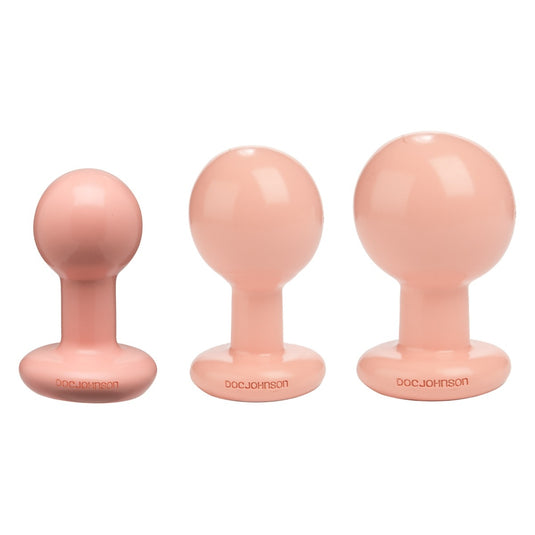 Doc Johnson The Classic Round Butt Plug 3 Piece Set Vanilla