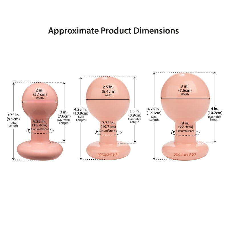 Load image into Gallery viewer, Doc Johnson The Classic Round Butt Plug 3 Piece Set Vanilla
