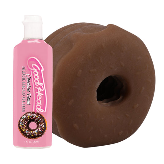 GoodHead Chocolate Donut Blow Job Stroker & Lube Set Chocolate
