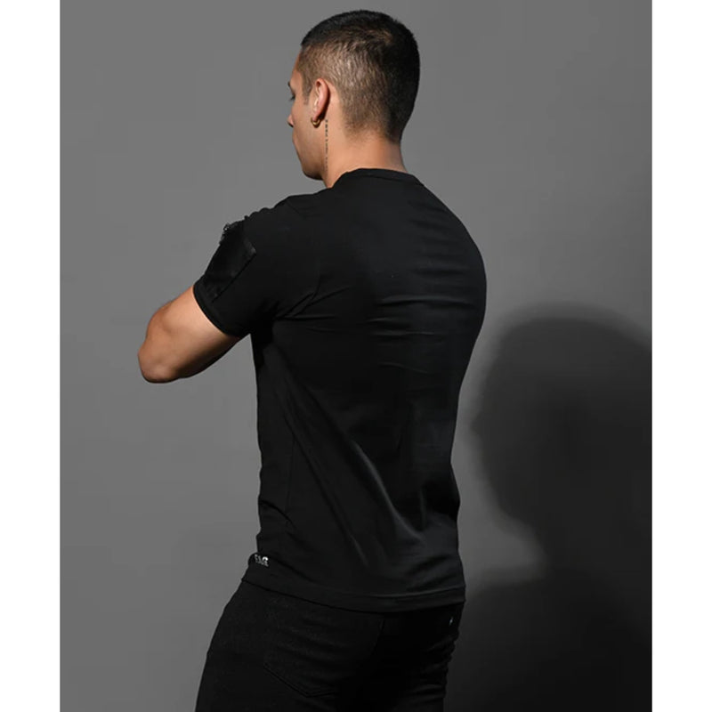 Load image into Gallery viewer, Andrew Christian F.A.G. Capsule Zipper Pocket T-Shirt Black

