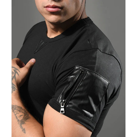 Andrew Christian F.A.G. Capsule Zipper Pocket T-Shirt Black
