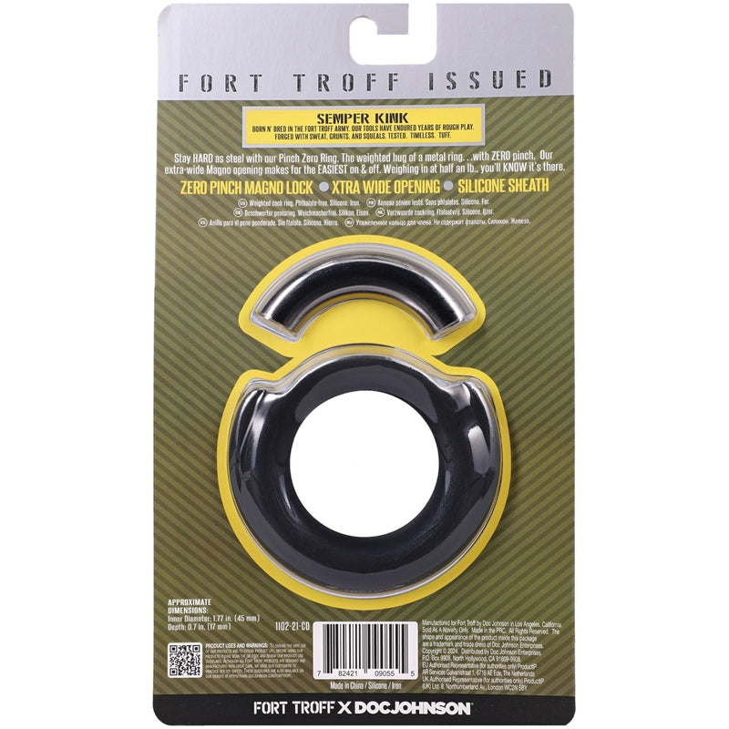 Load image into Gallery viewer, Fort Troff Pinch Zero Cock Ring Black Silver

