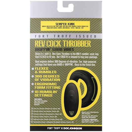 Fort Troff Rev Cock Throbber Vibrating Cock Ring Black