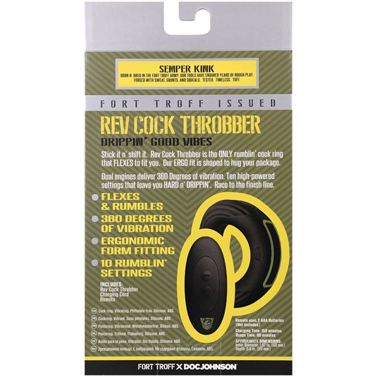 Fort Troff Rev Cock Throbber Vibrating Cock Ring 50mm Black