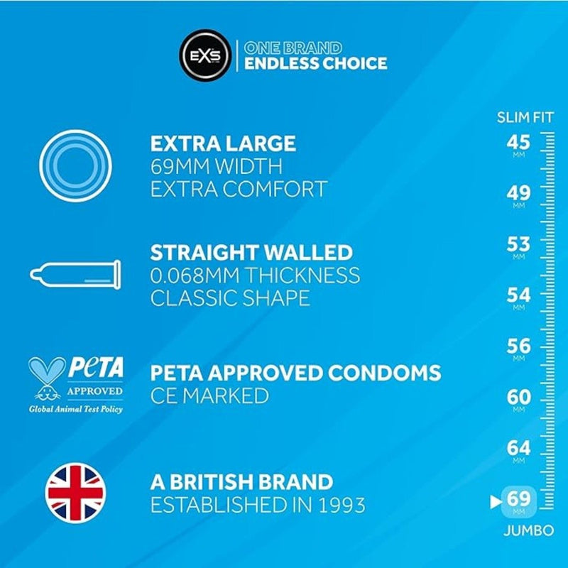 Load image into Gallery viewer, EXS Jumbo Extra Large Vegan Condoms 12 Pack
