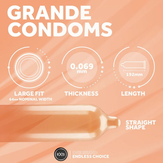 EXS Grande 64mm Condoms 12 Pack