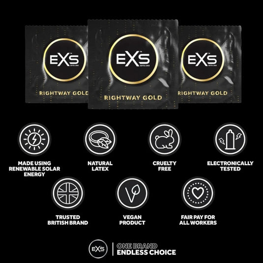 EXS Rightway Gold Condoms 12 Pack
