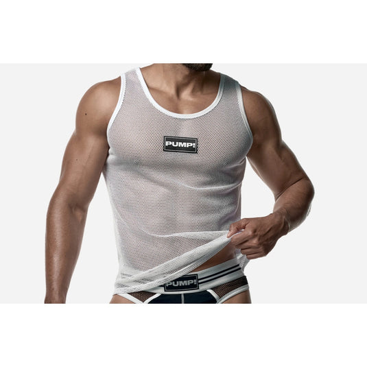 PUMP Mesh Tank Top White