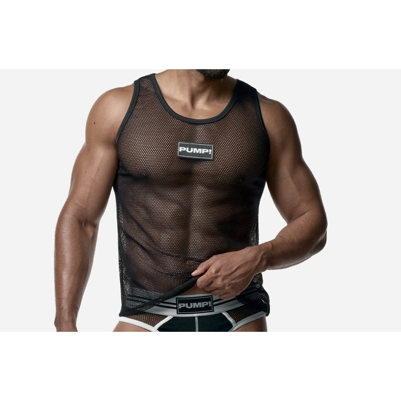 Load image into Gallery viewer, PUMP Mesh Tank Top Black
