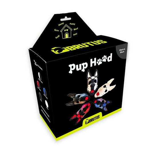 Brutus Vegan Leather Pup Hood Puppy Black 