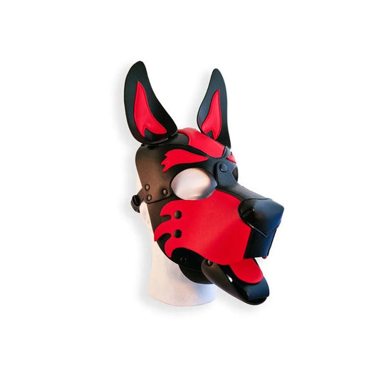Brutus Pup Hood Vegan Leather Red & Black