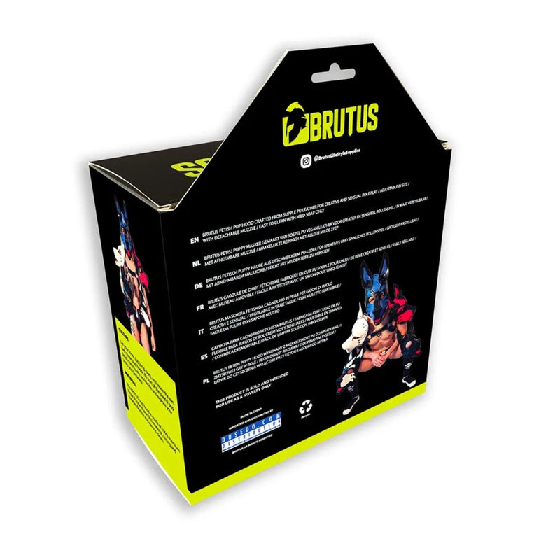 Load image into Gallery viewer, Brutus Vegan Leather Pup Hood Puppy White Black
