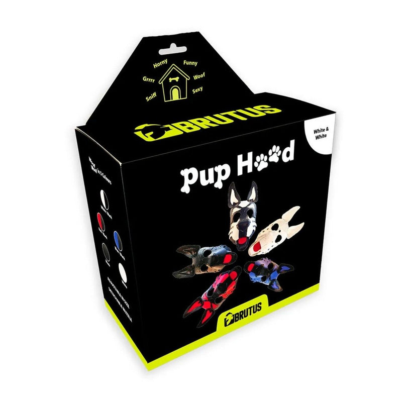 Load image into Gallery viewer, Brutus Pup Hood Vegan Leather White &amp; White
