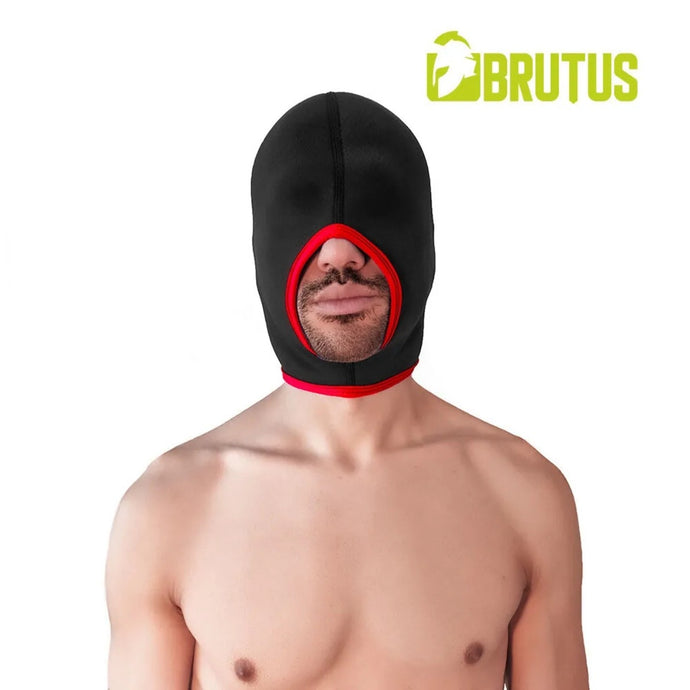 Brutus Blind Neoprene Face Fucker Hood Black Red