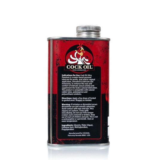 Cock Oil Water Based Lube Metal Can 9oz
