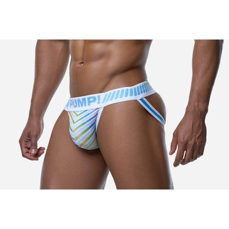Load image into Gallery viewer, PUMP Prism Jock Strap White Blue
