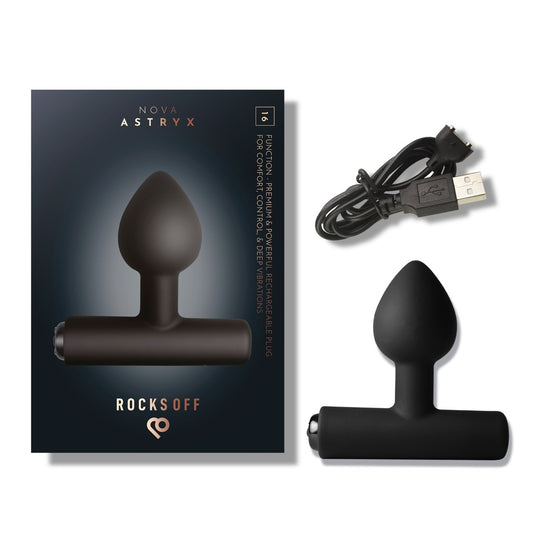 Rocks Off Nova Astryx Rechargeable Butt Plug Black