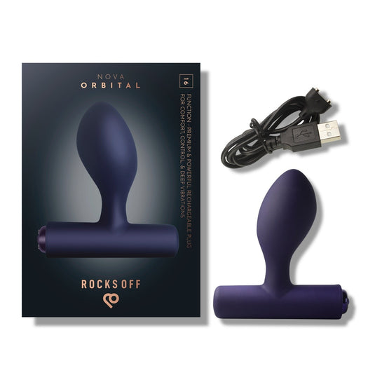 Rocks Off Nova Orbital Rechargeable Butt Plug Purple