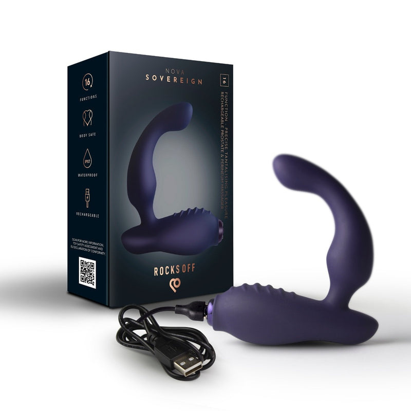 Load image into Gallery viewer, Rocks Off Sovereign Rechargeable Prostate Massager Purple
