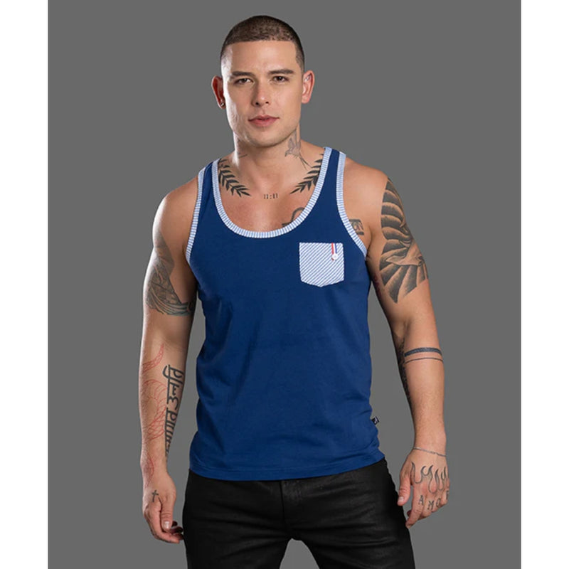Load image into Gallery viewer, Andrew Christian Hamptons Capsule Tank Top Navy
