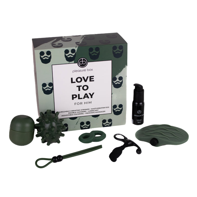 Load image into Gallery viewer, Dreamtoys Pleasure Box Love To Play For Him Sex Toy Kit Green
