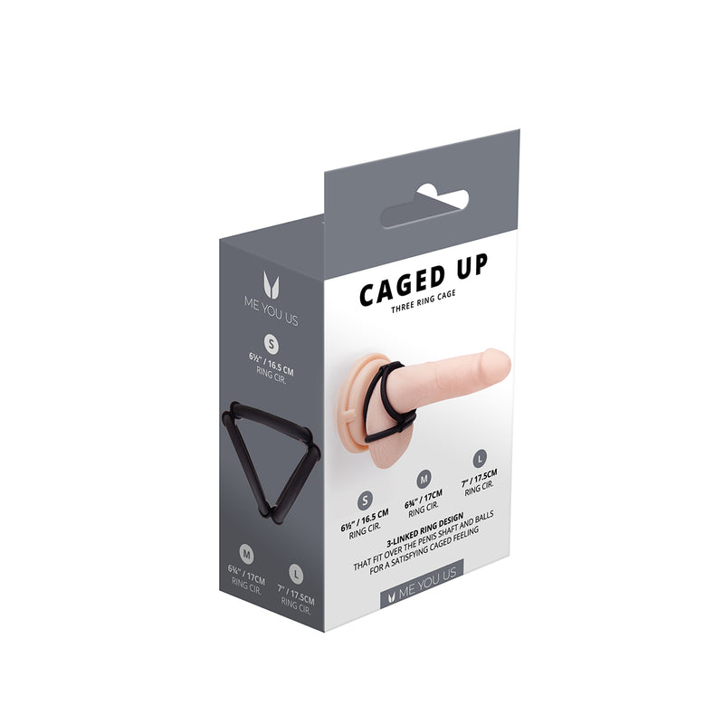 Load image into Gallery viewer, Me You Us Caged Up 3 Ring Cock Cage Black
