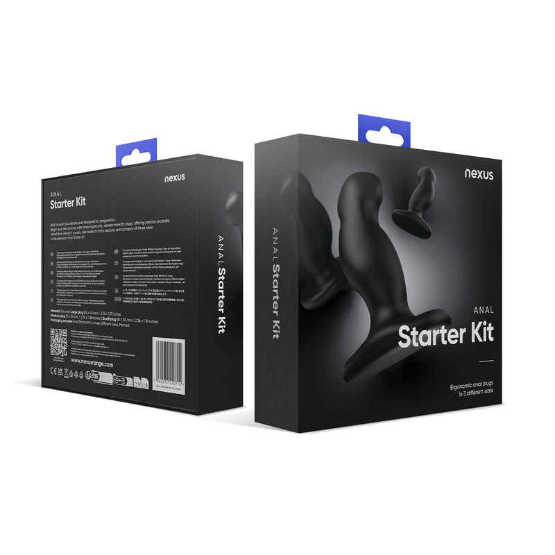 Load image into Gallery viewer, Nexus Anal Starter Butt Plug Kit Black
