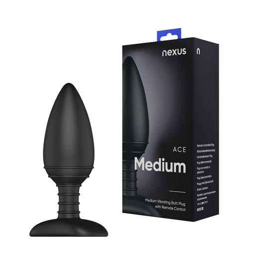 Nexus Ace Rechargeable Vibrating Butt Plug Black Medium