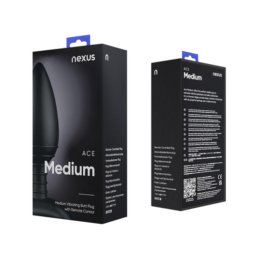 Nexus Ace Rechargeable Vibrating Butt Plug Black Medium