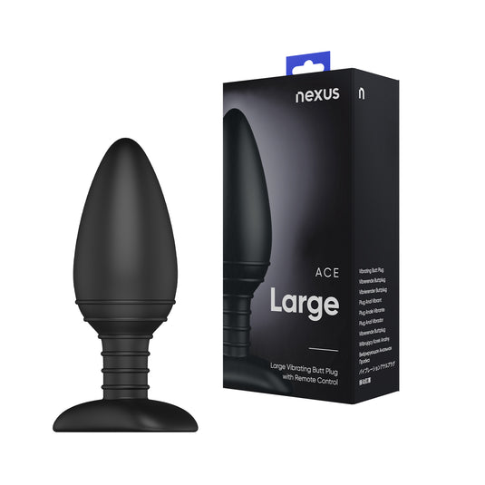 Nexus Ace Rechargeable Vibrating Butt Plug Black Large