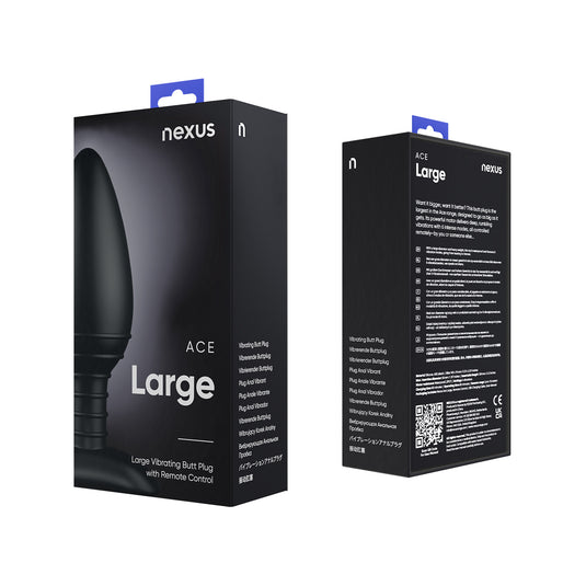 Nexus Ace Rechargeable Vibrating Butt Plug Black Large