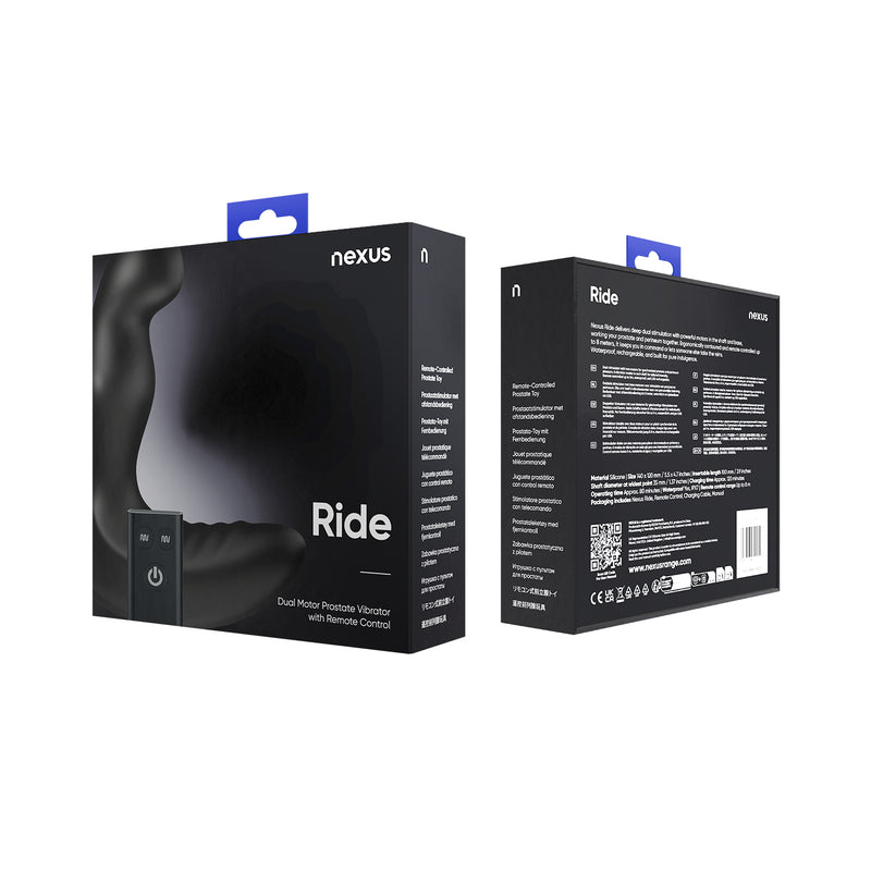 Load image into Gallery viewer, Nexus Ride Rechargeable Remote Control Vibrating Prostate &amp; Perineum Massager Black
