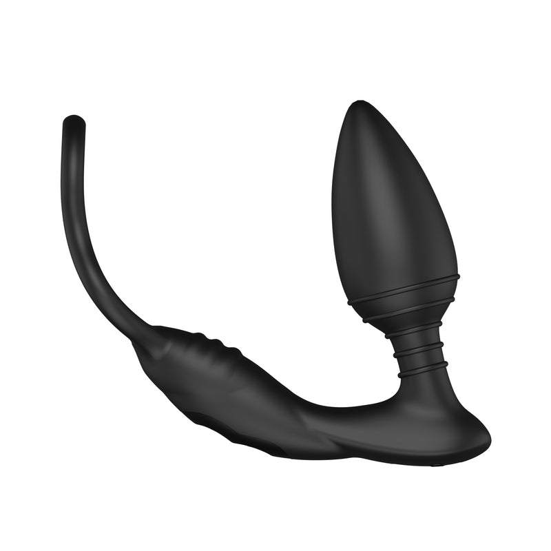 Load image into Gallery viewer, Nexus Simul8 Dual Anal &amp; Perineum Cock &amp; Ball Butt Plug Black
