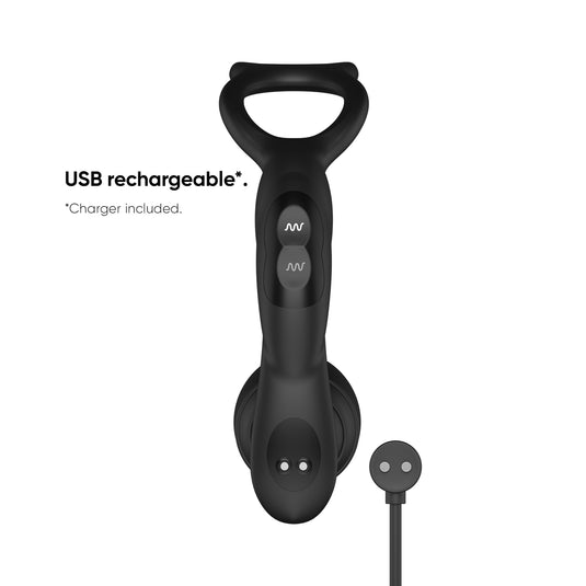 Nexus Simul8 Dual Anal & Perineum Cock & Ball Butt Plug Black