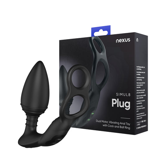 Nexus Simul8 Dual Anal & Perineum Cock & Ball Butt Plug Black