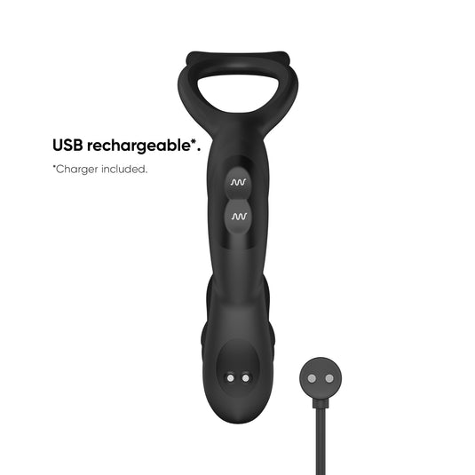 Nexus Simul8 Dual Prostate & Perineum Cock & Ball Prostate Massager Black
